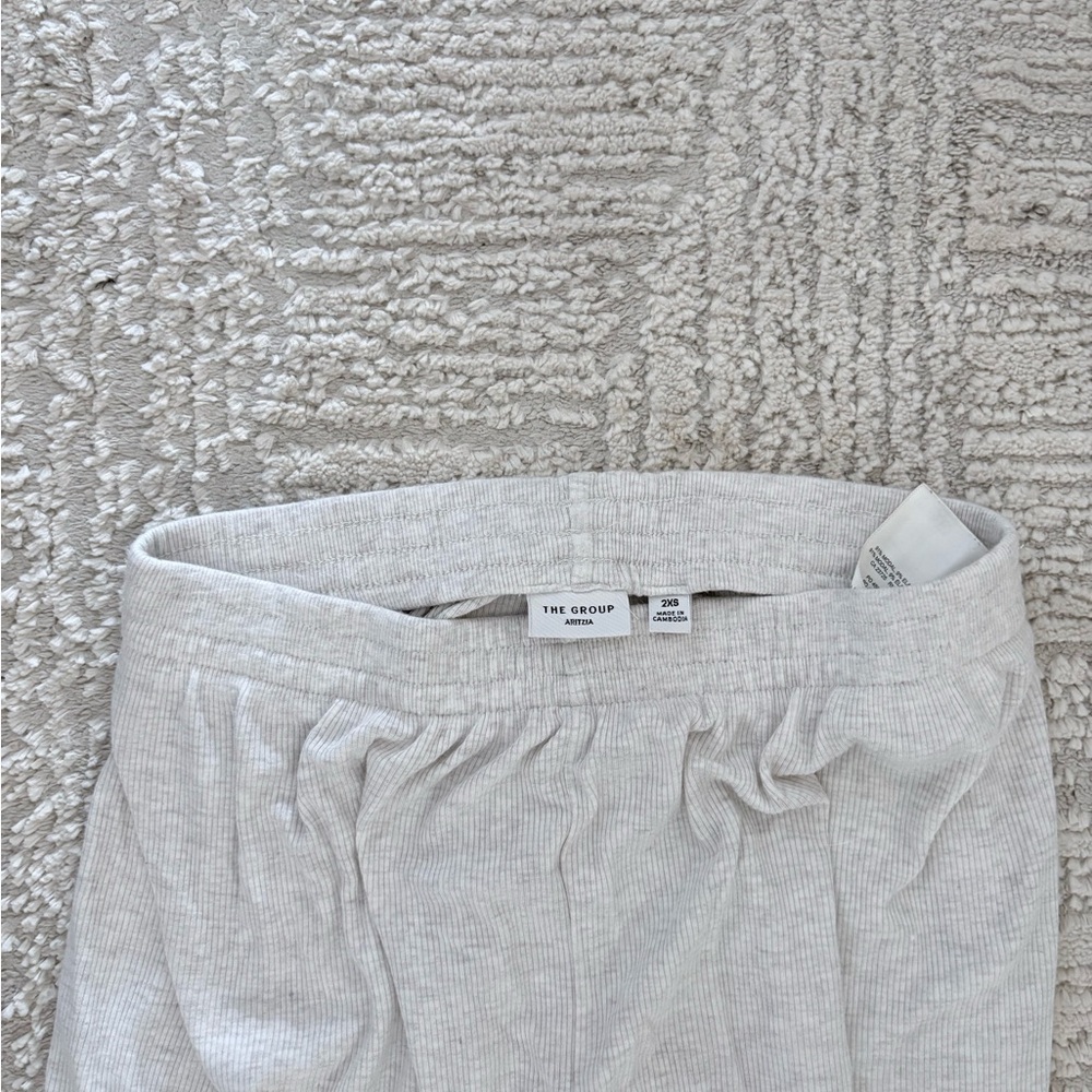 Aritzia Light Grey Ribbed Lounge Pants
